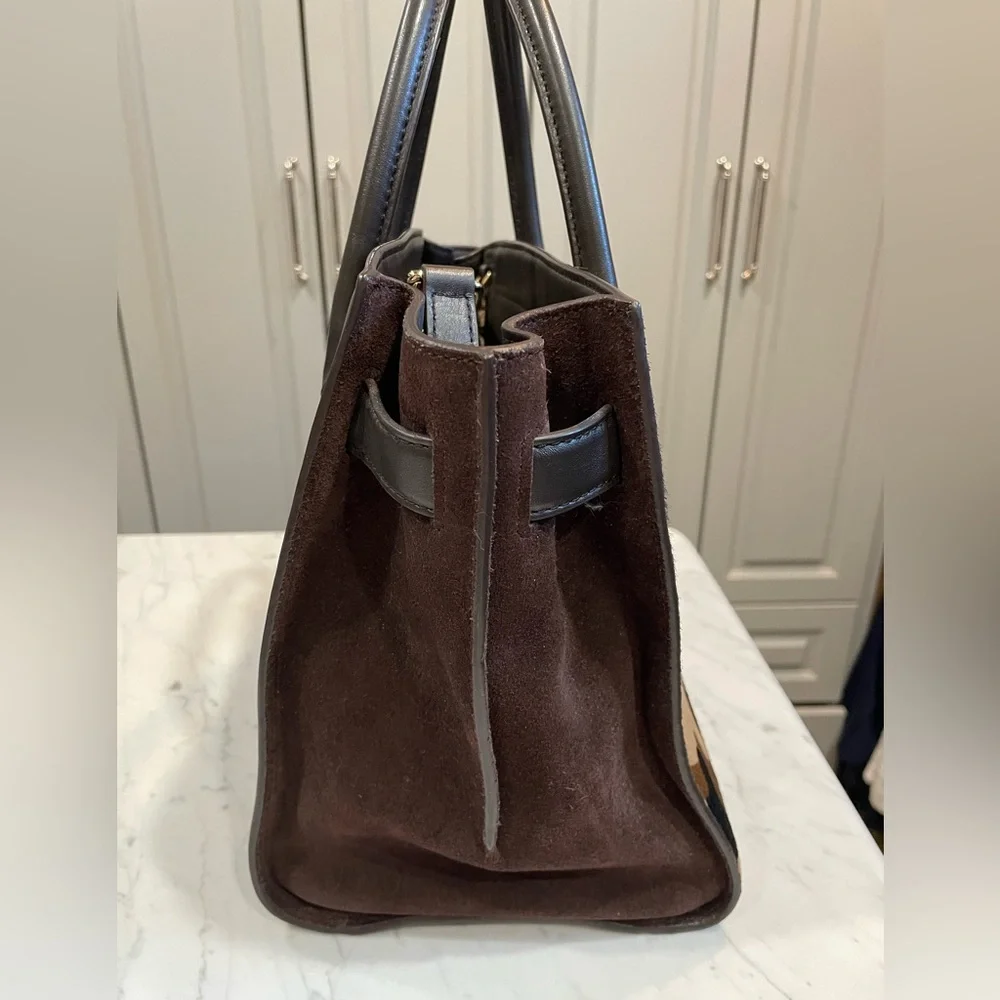 Michael Kors Camouflage Leather Tote in Brown and Black - Picture 8 of 10